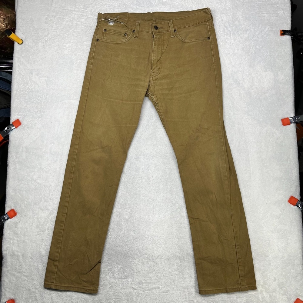 Levi's 513 Jeans Men's Brown Denim Stretch‎ Slim Straight Fit Zip Fly - 33x31